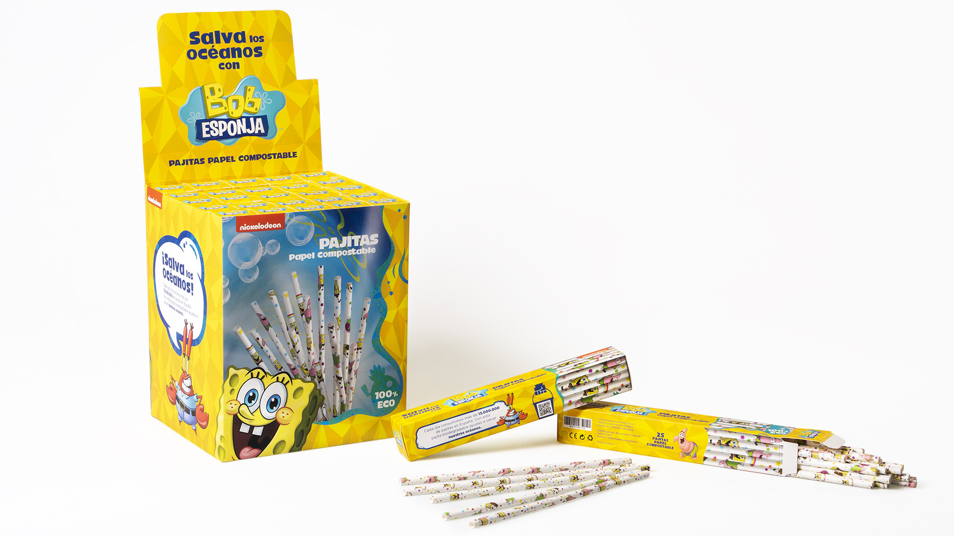 pajitas biodegradables bob esponja